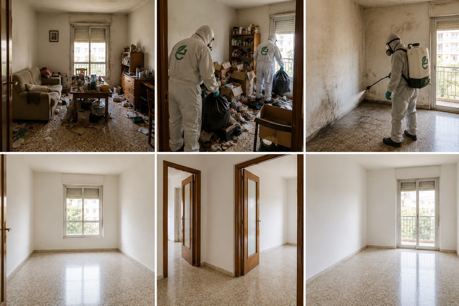 Antes y después vaciado síndrome de Diógenes Barcelona